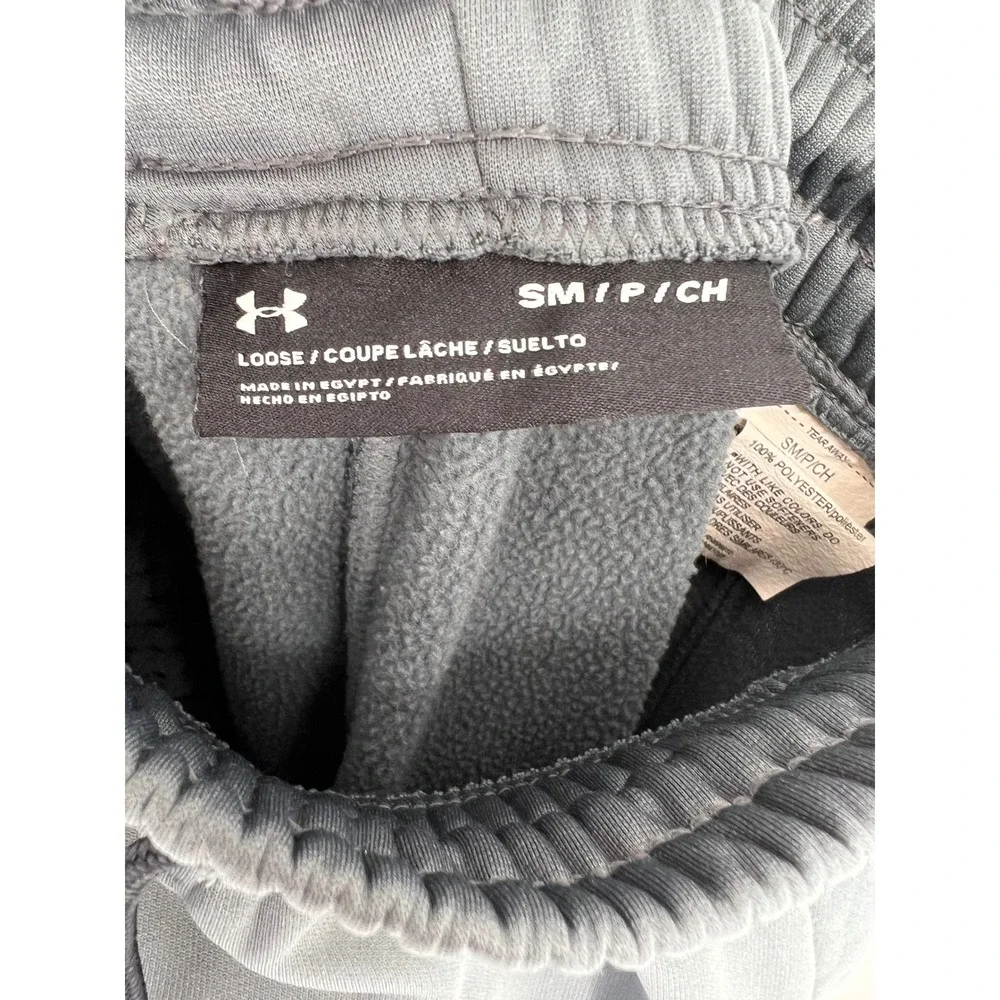 UNDER ARMOUR Joggers Men Small Gray Loose Fit Fleece Lined Athletic Pants Pocket